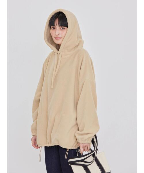 AMERICAN HOLIC（アメリカンホリック）の「フリースドロストフードパーカー（パーカー・レディース・ダークネイビー/アイボリー/ベージュ・L/M）」の12枚目の写真