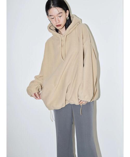 AMERICAN HOLIC（アメリカンホリック）の「フリースドロストフードパーカー（パーカー・レディース・ダークネイビー/アイボリー/ベージュ・L/M）」の4枚目の写真