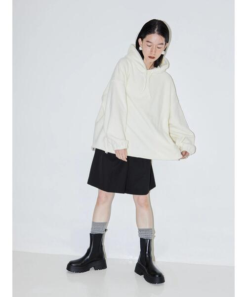 AMERICAN HOLIC（アメリカンホリック）の「フリースドロストフードパーカー（パーカー・レディース・ダークネイビー/アイボリー/ベージュ・L/M）」の5枚目の写真