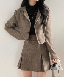 BEIDELLI | [BELLIDE MADE] ヘリンボーンチェックジャケット+スカートセットアップ(セットアップ)