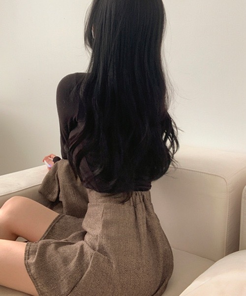 BEIDELLI（ベイデリー）の「[BELLIDE MADE] ヘリンボーンチェックジャケット+スカートセットアップ（セットアップ・レディース・ブラック/ブラウン・FREE）」の10枚目の写真