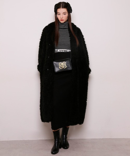 Seemi. byNICECLAUP( シーミーバイナイスクラップ)の「【Seemi】Seemiロングファーコート(その他アウター・レディース・ブラック/アイボリー/ミント・FREE)」の2枚目の写真