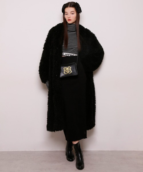 Seemi. byNICECLAUP( シーミーバイナイスクラップ)の「【Seemi】Seemiロングファーコート(その他アウター・レディース・ブラック/アイボリー/ミント・FREE)」の14枚目の写真
