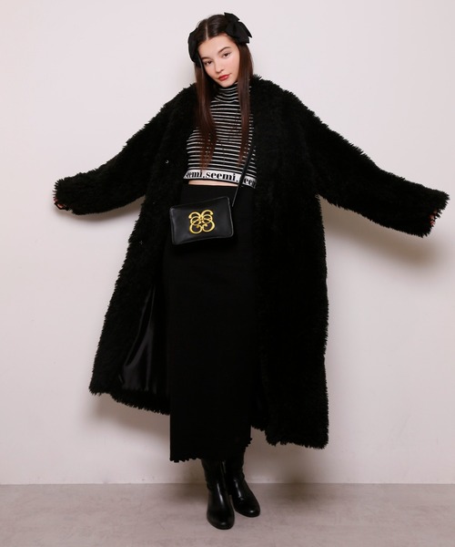 Seemi. byNICECLAUP( シーミーバイナイスクラップ)の「【Seemi】Seemiロングファーコート(その他アウター・レディース・ブラック/アイボリー/ミント・FREE)」の16枚目の写真
