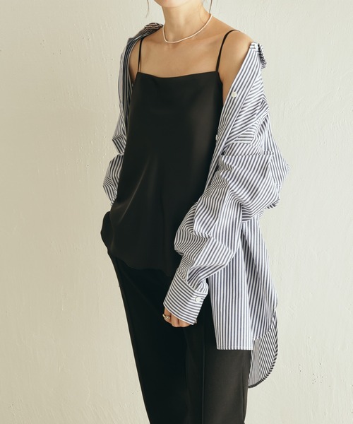 COLLAGE GALLARDAGALANTE（コラージュガリャルダガランテ）の「シルキーキャミ（キャミソール・レディース・ブラック/アイボリー/パープル・FREE）」の15枚目の写真