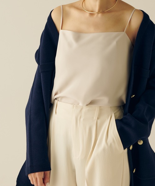 COLLAGE GALLARDAGALANTE（コラージュガリャルダガランテ）の「シルキーキャミ（キャミソール・レディース・ブラック/アイボリー/パープル・FREE）」の11枚目の写真