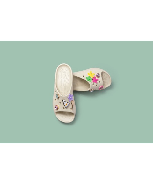 crocs クリーム色 スライドサンダル*6 crocs クロックス CROCS ストンプ スライド stomp slide メンズ