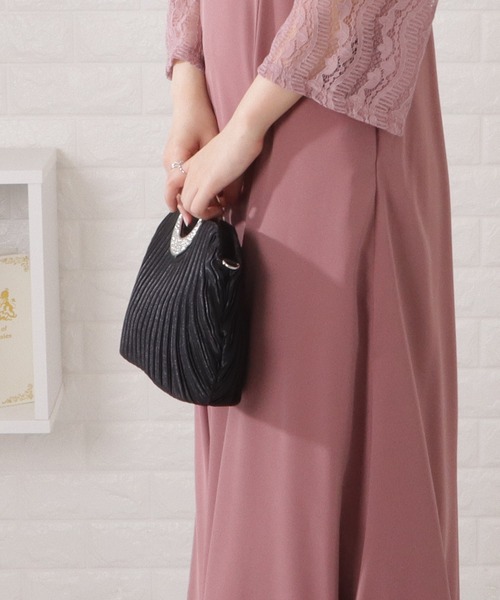 Lace Ladies(レースレディース)の「メタルハンドルサテンプリーツラウンドバッグ(クラッチバッグ・レディース・ブラック/シルバー/ベージュ・FREE)」の22枚目の写真