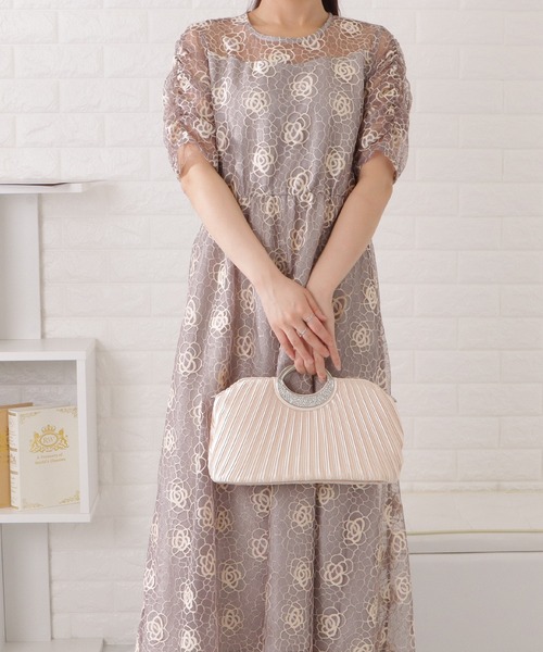 Lace Ladies(レースレディース)の「メタルハンドルサテンプリーツラウンドバッグ(クラッチバッグ・レディース・ブラック/シルバー/ベージュ・FREE)」の16枚目の写真