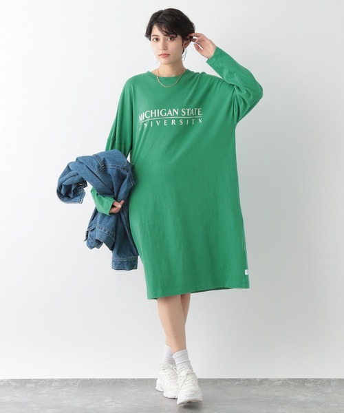 DISCUS(ディスカス)の「DISCUSカレッジプリントワンピース(ワンピース・レディース・ホワイト/ブルー/グリーン・FREE)」の9枚目の写真