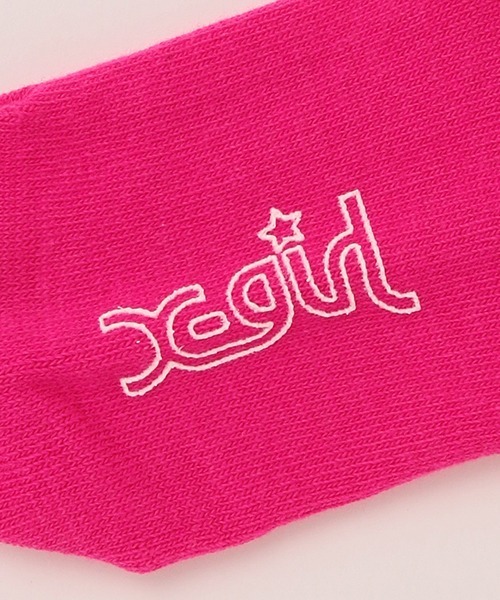 X-girl Stages（エックスガールステージス）の「ミルズロゴクルーソックス【日本製】（ソックス/靴下・キッズ・ブラック/ホワイト/ピンク・15-17cm/19-21cm/13-15cm/17-19cm）」の6枚目の写真