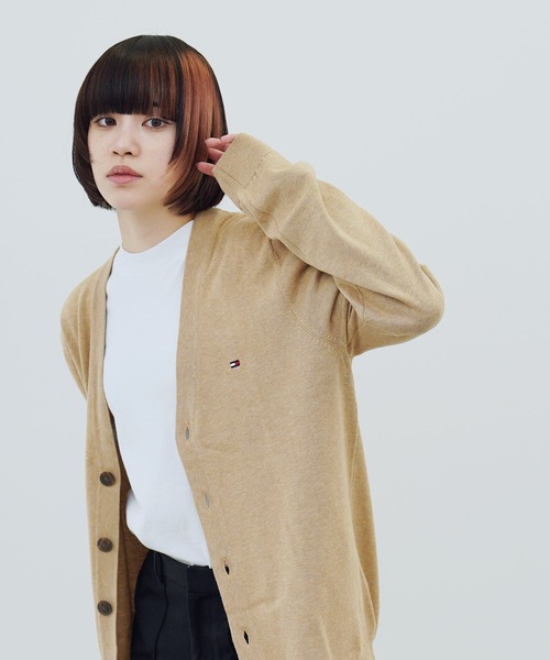TOMMY HILFIGER（トミーヒルフィガー）の「TOMMY HILFIGER / SIGNATURE CARDIGAN コットン カーディガン（カーディガン/ボレロ・メンズ・ベージュ/ネイビー/ブラック/サックスブルー・MEDIUM/LARGE/X-LARGE）」の2枚目の写真