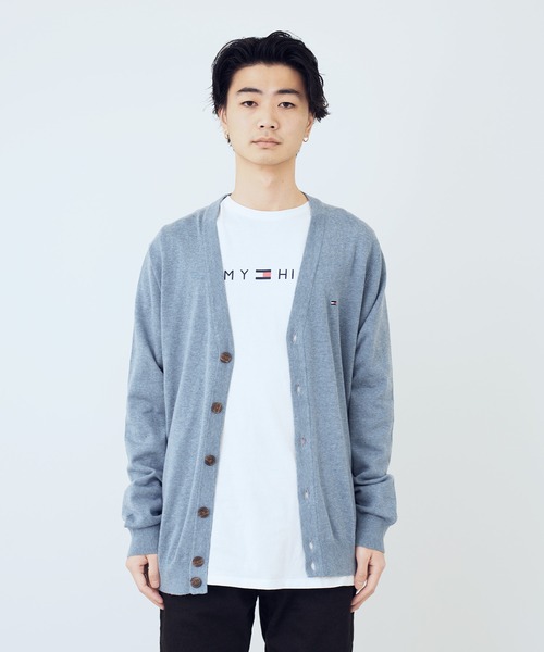 TOMMY HILFIGER（トミーヒルフィガー）の「TOMMY HILFIGER / SIGNATURE CARDIGAN コットン カーディガン（カーディガン/ボレロ・メンズ・ベージュ/ネイビー/ブラック/サックスブルー・MEDIUM/LARGE/X-LARGE）」の6枚目の写真