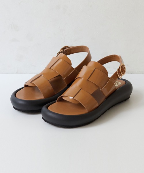 LANVIN en Bleu(ランバンオンブルー)の「編込みサンダル(サンダル・レディース・ブラック/キャメル/オフホワイト・L(24.5cm)/M(23.5cm)/S(22.5cm))」の3枚目の写真