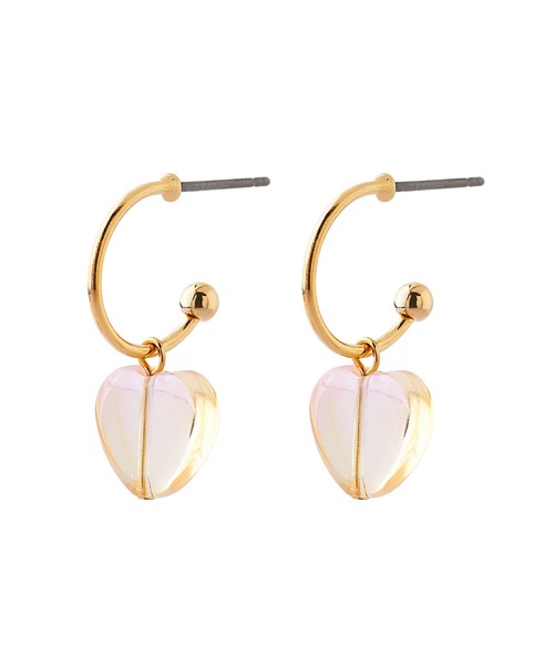 ANEMONE（アネモネ）の「オーロラカラーハートフープピアス（ピアス（両耳用）・レディース・レインボー/パープル/ベージュ・FREE）」の5枚目の写真