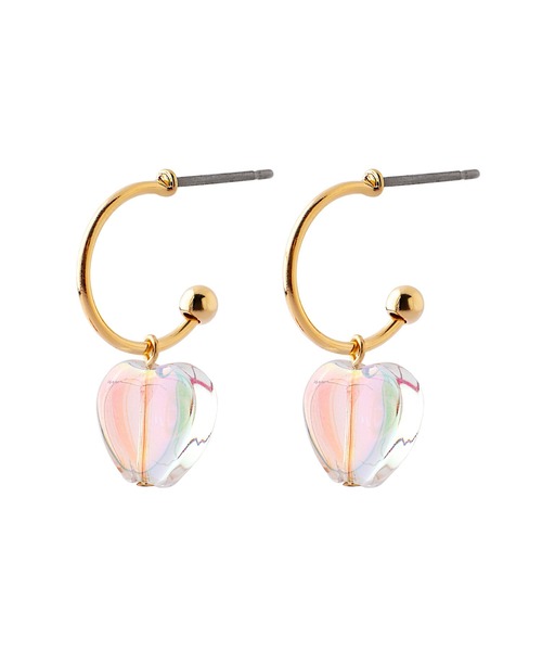 ANEMONE（アネモネ）の「オーロラカラーハートフープピアス（ピアス（両耳用）・レディース・レインボー/パープル/ベージュ・FREE）」の7枚目の写真