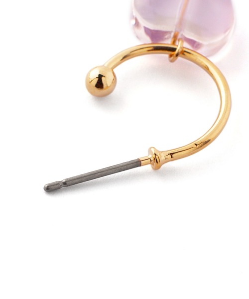 ANEMONE（アネモネ）の「オーロラカラーハートフープピアス（ピアス（両耳用）・レディース・レインボー/パープル/ベージュ・FREE）」の9枚目の写真