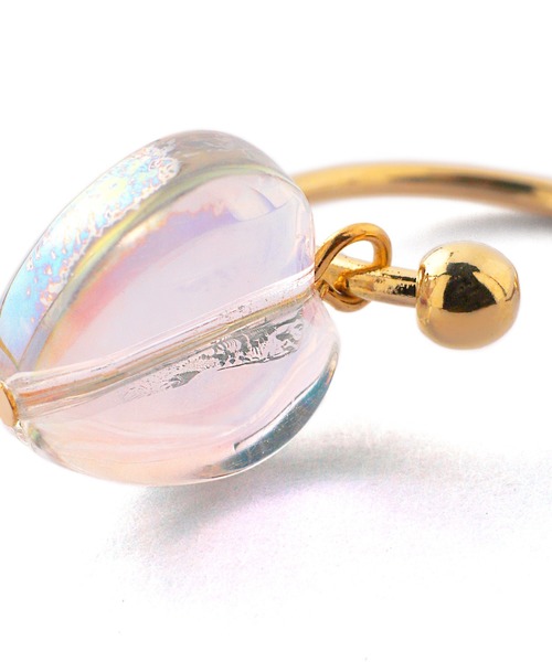 ANEMONE（アネモネ）の「オーロラカラーハートフープピアス（ピアス（両耳用）・レディース・レインボー/パープル/ベージュ・FREE）」の8枚目の写真