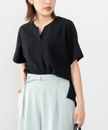 ソリビア/ツイルキーネックブラウス