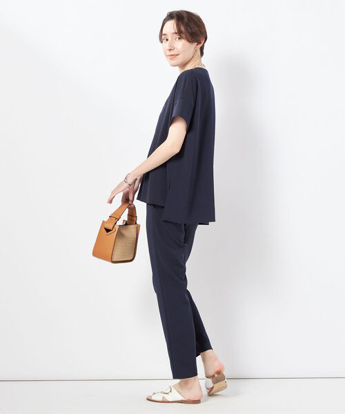 NOLLEY’S(ノーリーズ)の「ソリビア/ツイルキーネックブラウス(シャツ/ブラウス・レディース・ネイビー/ホワイト/ブラック・36/38)」の6枚目の写真