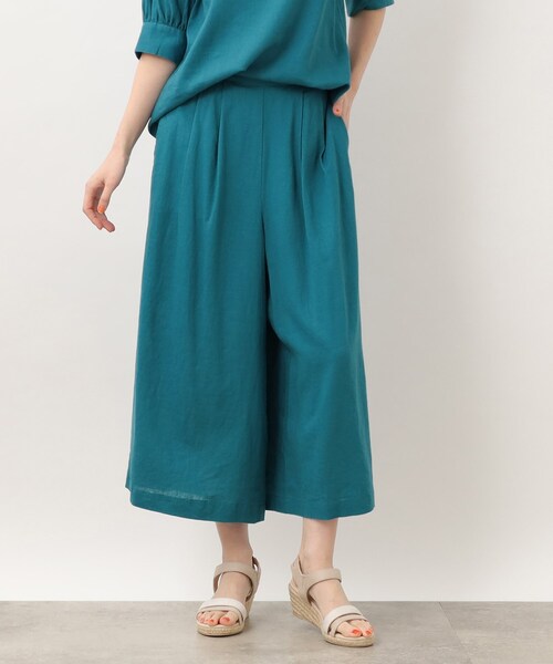 grove（グローブ）の「◆ナチュラル美人!ヨーロピアンリネン混フレアスカートパンツ（その他パンツ・レディース・ブラック/ライトベージュ/ブルー/イエロー・02/03/01/05/04）」の3枚目の写真