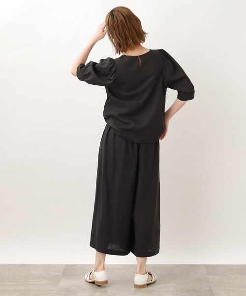 grove（グローブ）の「◆ナチュラル美人!ヨーロピアンリネン混フレアスカートパンツ（その他パンツ・レディース・ブラック/ライトベージュ/ブルー/イエロー・02/03/01/05/04）」の7枚目の写真