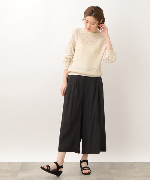 grove（グローブ）の「◆ナチュラル美人!ヨーロピアンリネン混フレアスカートパンツ（その他パンツ・レディース・ブラック/ライトベージュ/ブルー/イエロー・02/03/01/05/04）」の8枚目の写真