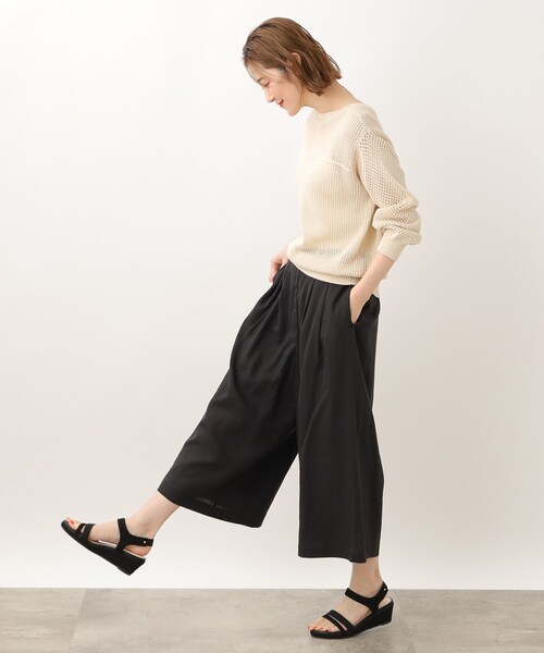 grove（グローブ）の「◆ナチュラル美人!ヨーロピアンリネン混フレアスカートパンツ（その他パンツ・レディース・ブラック/ライトベージュ/ブルー/イエロー・02/03/01/05/04）」の9枚目の写真