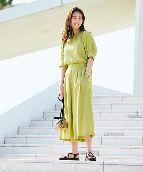 grove（グローブ）の「◆ナチュラル美人!ヨーロピアンリネン混フレアスカートパンツ（その他パンツ・レディース・ブラック/ライトベージュ/ブルー/イエロー・02/03/01/05/04）」の12枚目の写真