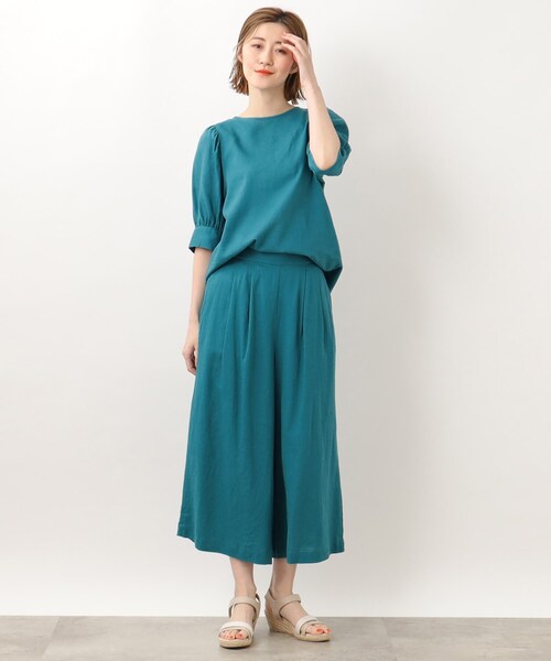 grove（グローブ）の「◆ナチュラル美人!ヨーロピアンリネン混フレアスカートパンツ（その他パンツ・レディース・ブラック/ライトベージュ/ブルー/イエロー・02/03/01/05/04）」の19枚目の写真