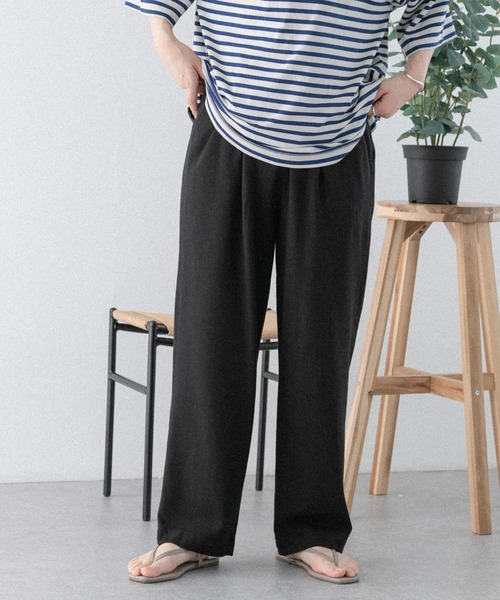 FORK&SPOON(フォークアンドスプーン)の「FORK&SPOON ラチネタックパンツ(その他パンツ・レディース・ライトベージュ/ブラック・2/1)」の1枚目の写真