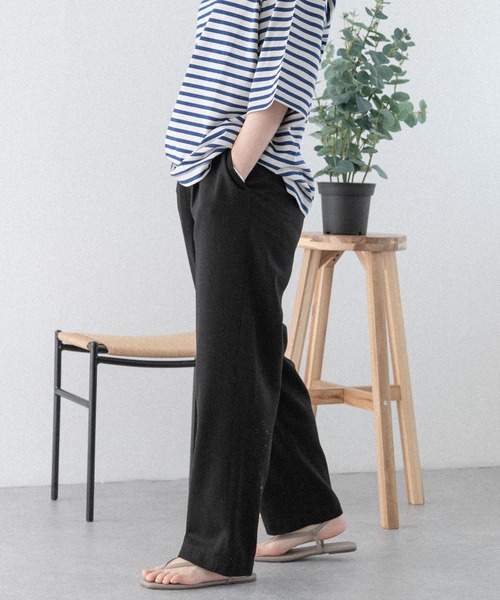 FORK&SPOON(フォークアンドスプーン)の「FORK&SPOON ラチネタックパンツ(その他パンツ・レディース・ライトベージュ/ブラック・2/1)」の4枚目の写真