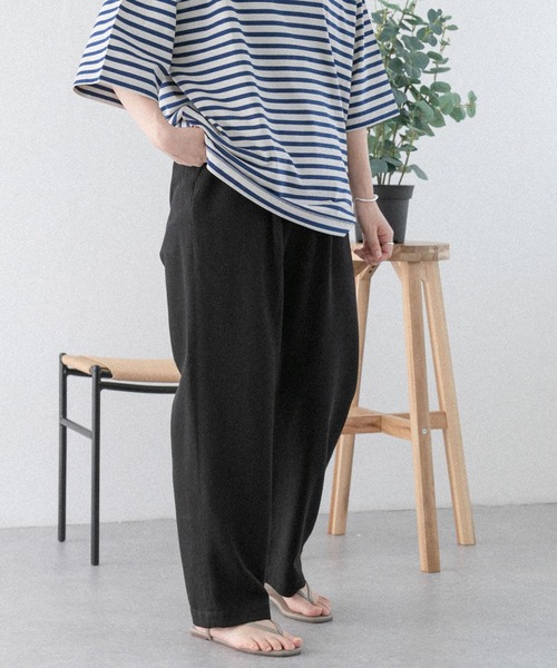 FORK&SPOON(フォークアンドスプーン)の「FORK&SPOON ラチネタックパンツ(その他パンツ・レディース・ライトベージュ/ブラック・2/1)」の6枚目の写真