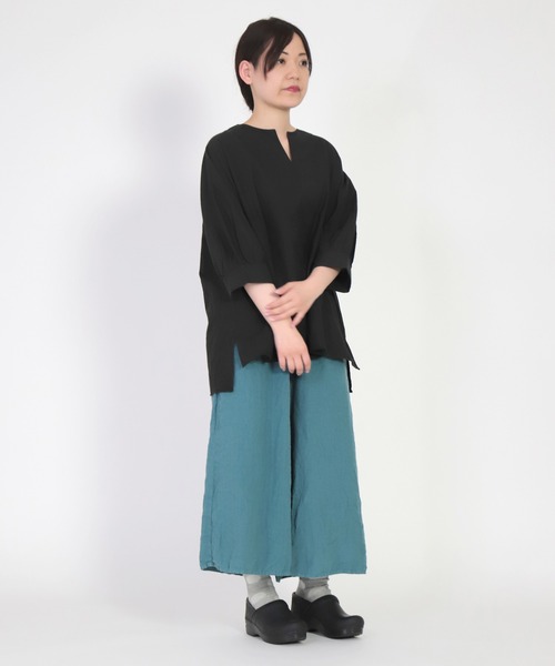 ブラウス シャツ 「Brocante / ブロカント」 綿麻ポプリン ギャルソンシャツ レディース Brocante ブラウス シャツ 「Brocante / ブロカント」 綿麻
