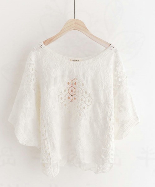 deux amour(ドゥーザムール)の「レースバタフライトップス(Tシャツ/カットソー・レディース・ホワイト・FREE)」の4枚目の写真