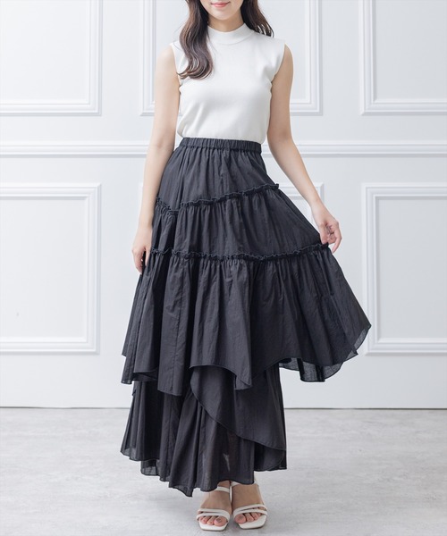 clear（クリア）の「×ランダムティアードスカート（スカート・レディース・ライトグリーン/ホワイト/ブラック/ベージュ/ブラウン・F）」の17枚目の写真