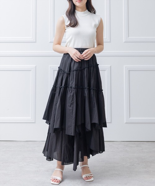 clear（クリア）の「×ランダムティアードスカート（スカート・レディース・ライトグリーン/ホワイト/ブラック/ベージュ/ブラウン・F）」の18枚目の写真