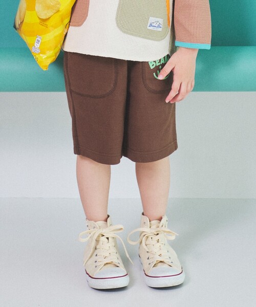 BEAMS mini（ビームスミニ）の「BEAMS mini / リップル スマイル ショーツ 23SS（90～130cm）（その他パンツ・キッズ・オレンジ/ブラウン/ライトグレー・90/100/110/120/130）」の2枚目の写真