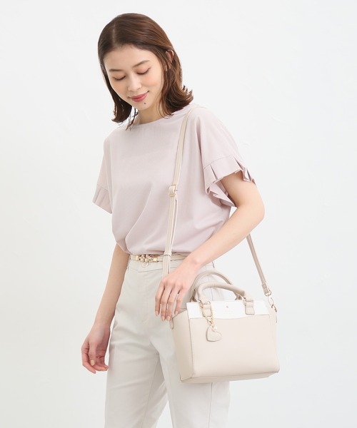 Honeys（ハニーズ）の「パール付ゴムベルト（ベルト・レディース・アイボリー/ブラック・FREE）」の3枚目の写真