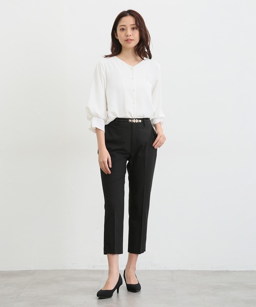 Honeys（ハニーズ）の「パール付ゴムベルト（ベルト・レディース・アイボリー/ブラック・FREE）」の7枚目の写真