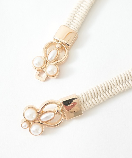 Honeys（ハニーズ）の「パール付ゴムベルト（ベルト・レディース・アイボリー/ブラック・FREE）」の16枚目の写真