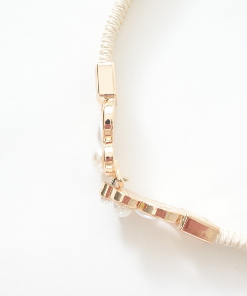 Honeys（ハニーズ）の「パール付ゴムベルト（ベルト・レディース・アイボリー/ブラック・FREE）」の18枚目の写真