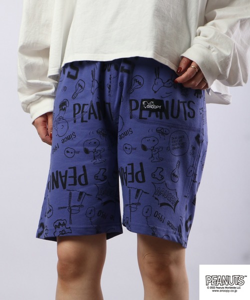 PEANUTS（ピーナッツ）の「PEANUTS スヌーピー ミニ裏毛 総柄 スウェット ハーフパンツ（スウェットパンツ・レディース・オートミール/ラベンダー/チャコール・M/L/LL）」の19枚目の写真