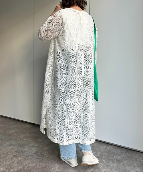CPCM(シーピーシーエム)の「ブロックレース長袖シャツワンピース(シャツワンピース・レディース・オフホワイト/アイボリー/ブラック・FREE)」の18枚目の写真