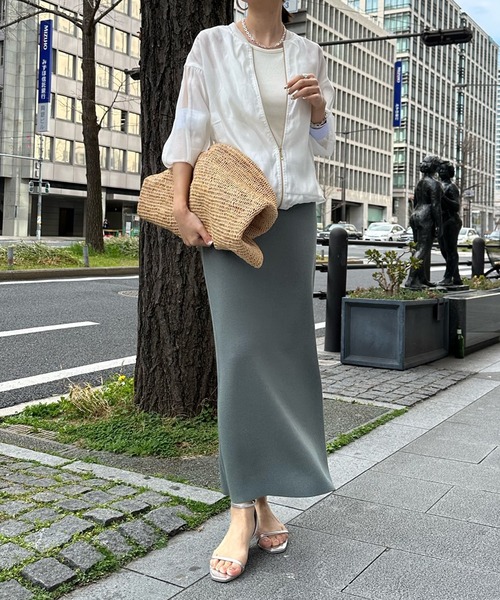 DouDou（ドゥドゥ）の「バックスリットニットスカート（スカート・レディース・ホワイト/ベージュ/グリーン/ネイビー・FREE）」の21枚目の写真