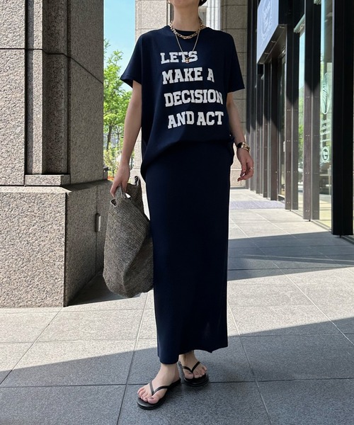 DouDou（ドゥドゥ）の「バックスリットニットスカート（スカート・レディース・ホワイト/ベージュ/グリーン/ネイビー・FREE）」の5枚目の写真