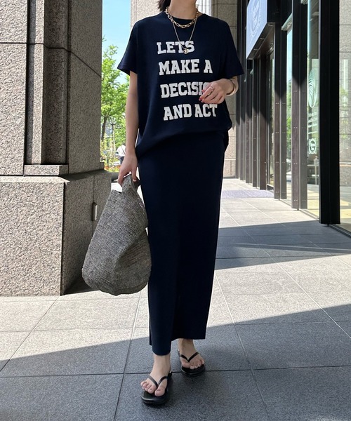 DouDou（ドゥドゥ）の「バックスリットニットスカート（スカート・レディース・ホワイト/ベージュ/グリーン/ネイビー・FREE）」の6枚目の写真