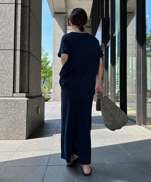 DouDou（ドゥドゥ）の「バックスリットニットスカート（スカート・レディース・ホワイト/ベージュ/グリーン/ネイビー・FREE）」の9枚目の写真