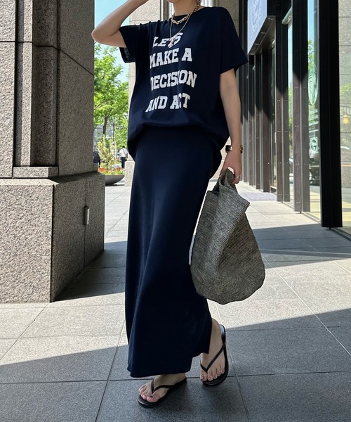 DouDou（ドゥドゥ）の「バックスリットニットスカート（スカート・レディース・ホワイト/ベージュ/グリーン/ネイビー・FREE）」の8枚目の写真