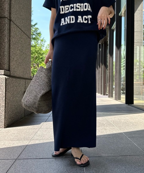 DouDou（ドゥドゥ）の「バックスリットニットスカート（スカート・レディース・ホワイト/ベージュ/グリーン/ネイビー・FREE）」の11枚目の写真